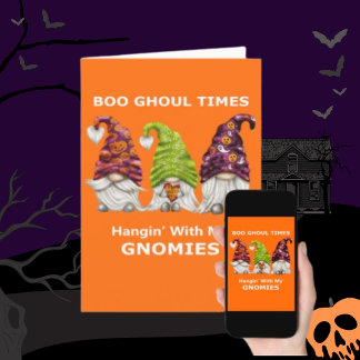 Cartes Pour Fêtes Annuelles Boo Ghoul Times Hanging with My Gnomies Halloween
