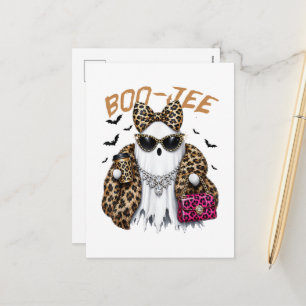 Cartes Pour Fêtes Annuelles Boo-JEE Fantôme Léopard Coquette Halloween