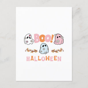 Cartes Pour Fêtes Annuelles Boo-tiful Halloween Blooms : Éffrayant Ghosts Art