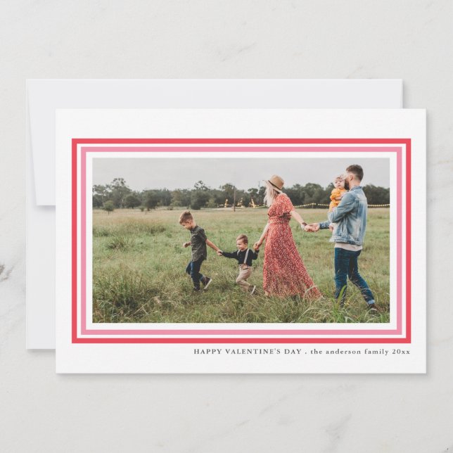 Cartes Pour Fêtes Annuelles Borders Love White Valentine's day Photo Holiday (Devant)