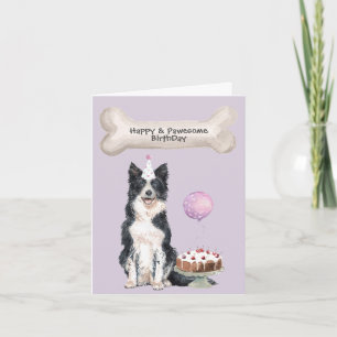 Cartes Pour Fêtes Annuelles Bordure Collie Anniversaire