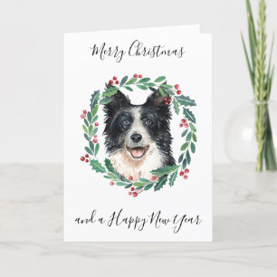 Cartes Pour Fêtes Annuelles Bordure Collie Joyeux Noël Chien tendance