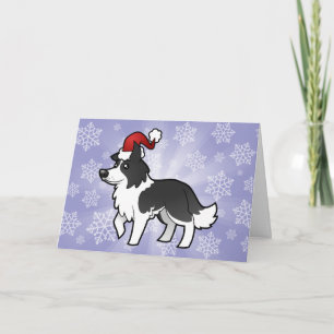 Cartes Pour Fêtes Annuelles Bordure de Noël Collie