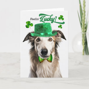 Cartes Pour Fêtes Annuelles Borzoi Chien Lucky St Patrick's Day