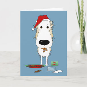 Cartes Pour Fêtes Annuelles Borzoi Père Noël - Cookies