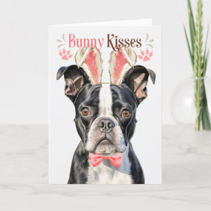 Cartes Pour Fêtes Annuelles Boston Terrier à Bunny Ears pour Pâques