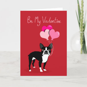 Cartes Pour Fêtes Annuelles Boston Terrier Chien Valentine's Day Card