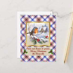 Cartes Pour Fêtes Annuelles Boswell Crest & Tartan avec Robin Personnalisé