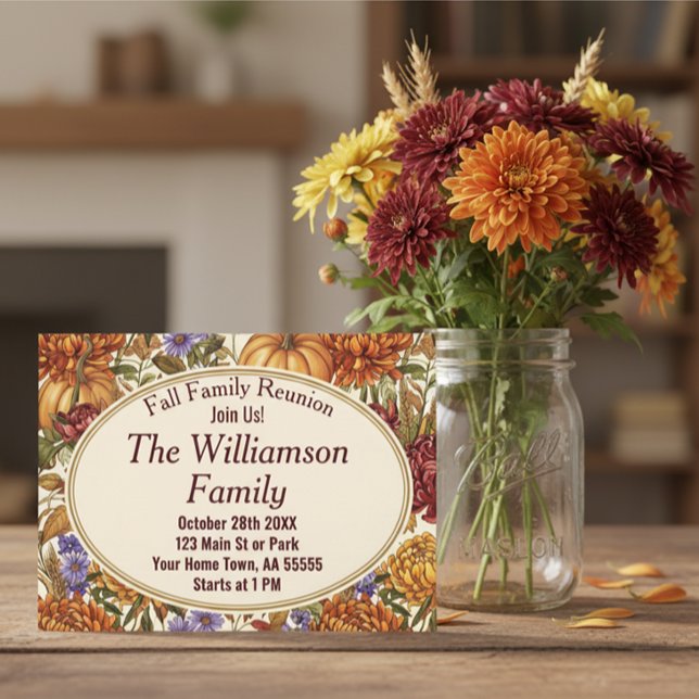 Cartes Pour Fêtes Annuelles Botanique Automne Réunion florale (Créateur téléchargé)