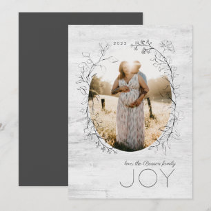 Cartes Pour Fêtes Annuelles Botanique Oval Frame Gray Holiday