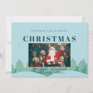 Cartes Pour Fêtes Annuelles Botaniques d'hiver Elégant 1 photo Noël Vacances