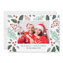 Botaniques d'hiver Joyeux Noël Photo Rouge