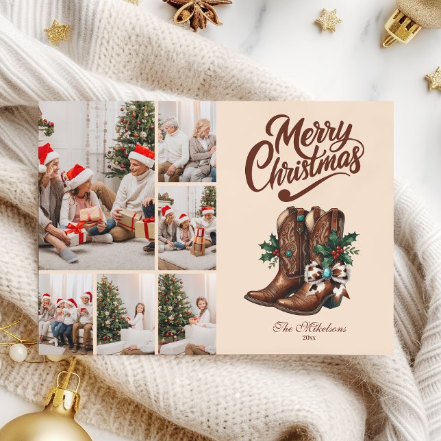 Cartes Pour Fêtes Annuelles Botte de l'Ouest & Bottes Noël 6 Photo (Créateur téléchargé)