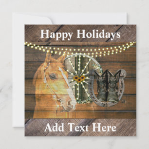 Cartes Pour Fêtes Annuelles Bottes de cow-boy à roue Western Horse Horseshoe W