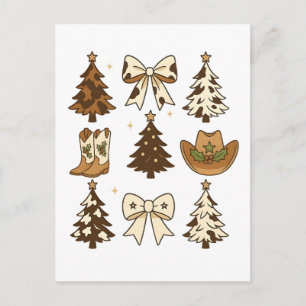 Cartes Pour Fêtes Annuelles Bottes de cow-boy de Noël Western Santa Xmas