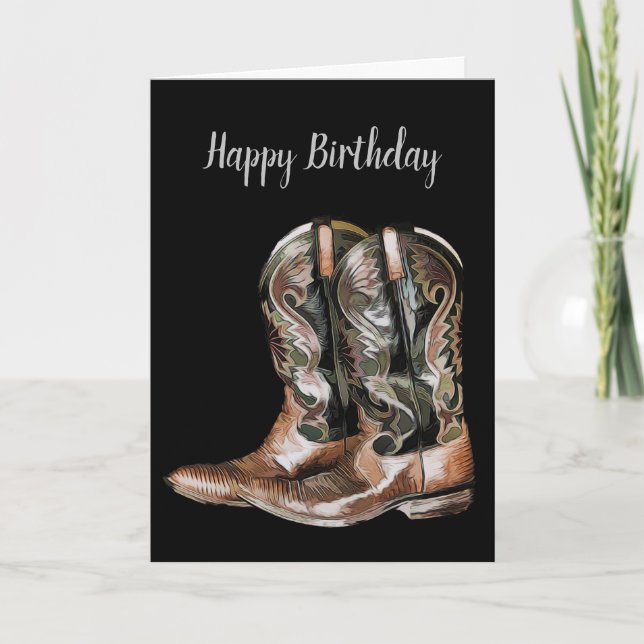 Cartes Pour Fêtes Annuelles Bottes de cowboy (Devant)
