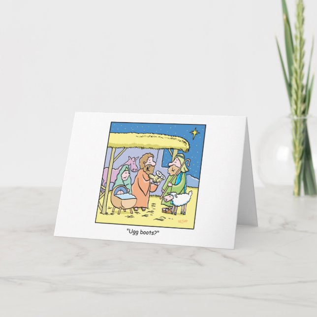 Cartes Pour Fêtes Annuelles Bottes de dessin de Noël (Devant)