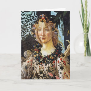 Cartes Pour Fêtes Annuelles Botticelli Flora Déesse du Printemps Art Floral