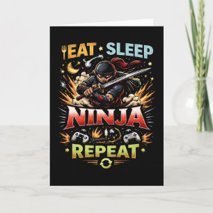 Cartes Pour Fêtes Annuelles Boucle de vie de ninja