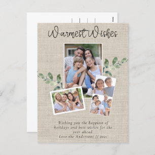 Cartes Pour Fêtes Annuelles Boucles de voeux les plus chauds Burlap Eucalyptus