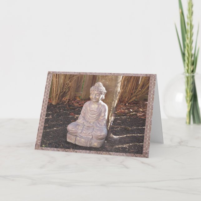 Cartes Pour Fêtes Annuelles Bouddha Bouddhiste Statue Spirituelle Idol Paix He (Devant)