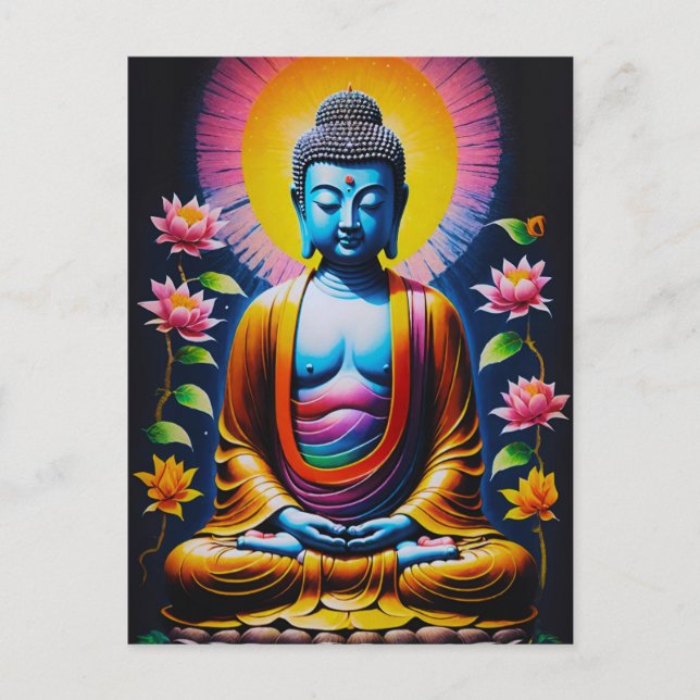 Cartes Pour Fêtes Annuelles Bouddha - Pleine conscience florissante (Devant)