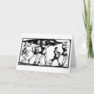 Cartes Pour Fêtes Annuelles Bouffons & Courtisans, apportant l'arbre