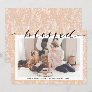 Cartes Pour Fêtes Annuelles Bouges de pin beige moderne Élégant Script minimal