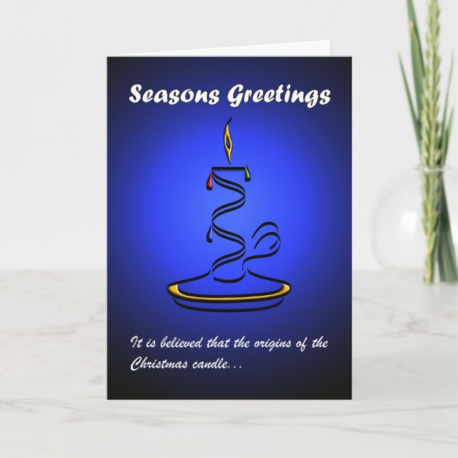 Cartes Pour Fêtes Annuelles Bougie (bleue) (Devant)