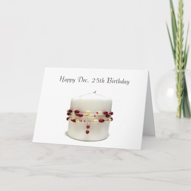 Cartes Pour Fêtes Annuelles Bougie d'anniversaire Noël (Devant)