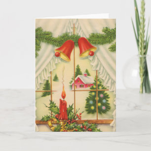 Cartes Pour Fêtes Annuelles Bougie dans la fenêtre