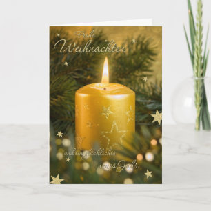 Cartes Pour Fêtes Annuelles Bougie de Noël dorée