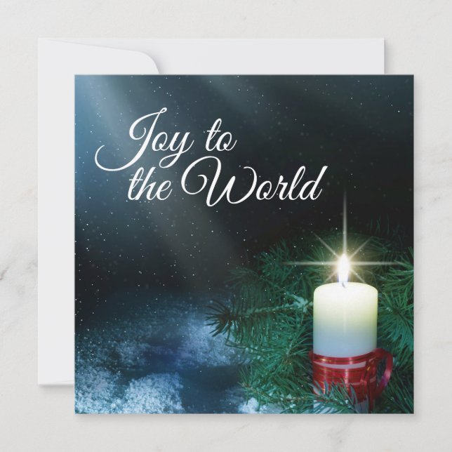 Cartes Pour Fêtes Annuelles Bougie de Noël et photo de famille personnalisable (Devant)