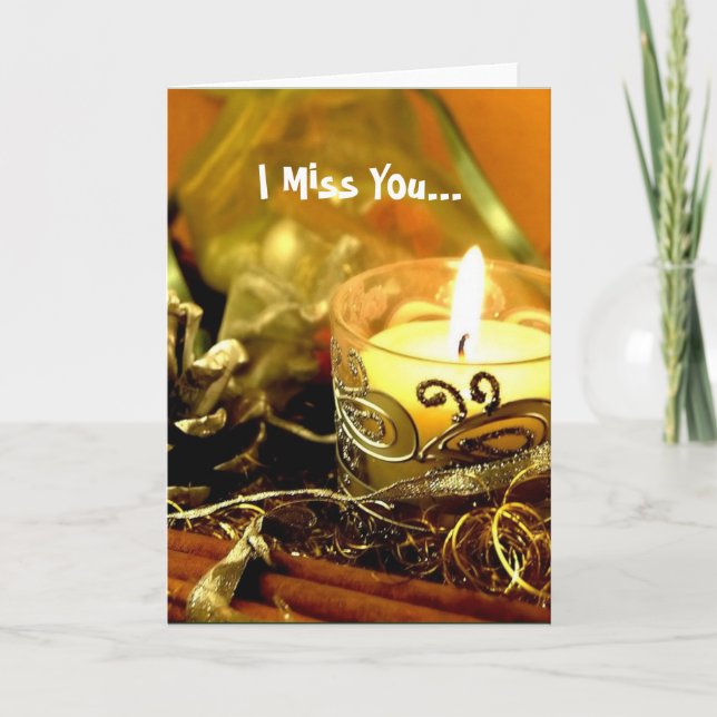 Cartes Pour Fêtes Annuelles Bougie de Noël Je te Manque (Devant)