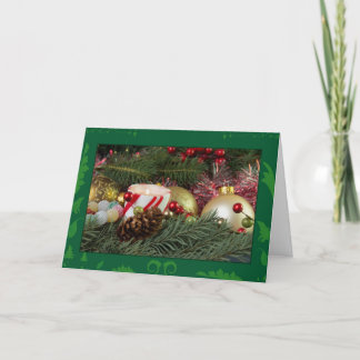 Cartes Pour Fêtes Annuelles Bougie et ornements de Noël