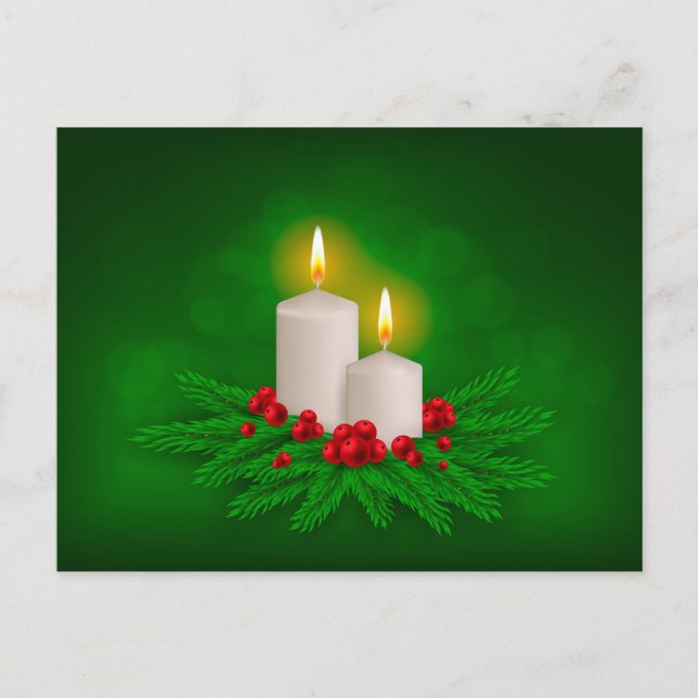 Cartes Pour Fêtes Annuelles Bougie Lumineuse de vacances (Devant)