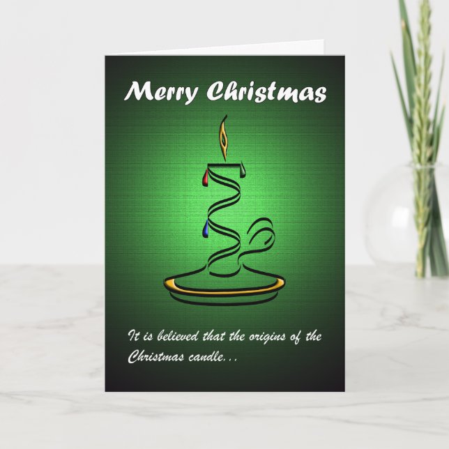 Cartes Pour Fêtes Annuelles Bougie (vert) (Devant)