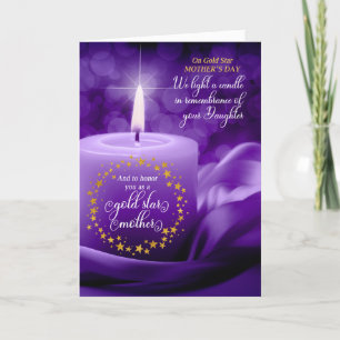 Cartes Pour Fêtes Annuelles Bougie violette Fête des pères de la fille Gold St