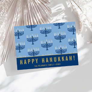 Cartes Pour Fêtes Annuelles Bougies de Hanukkah dessinées à la main Joyeux Han