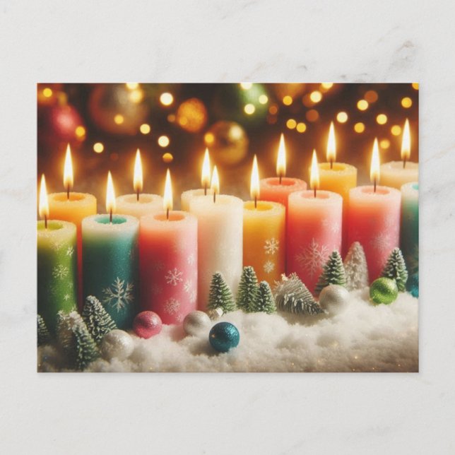 Cartes Pour Fêtes Annuelles Bougies de Noël (Devant)