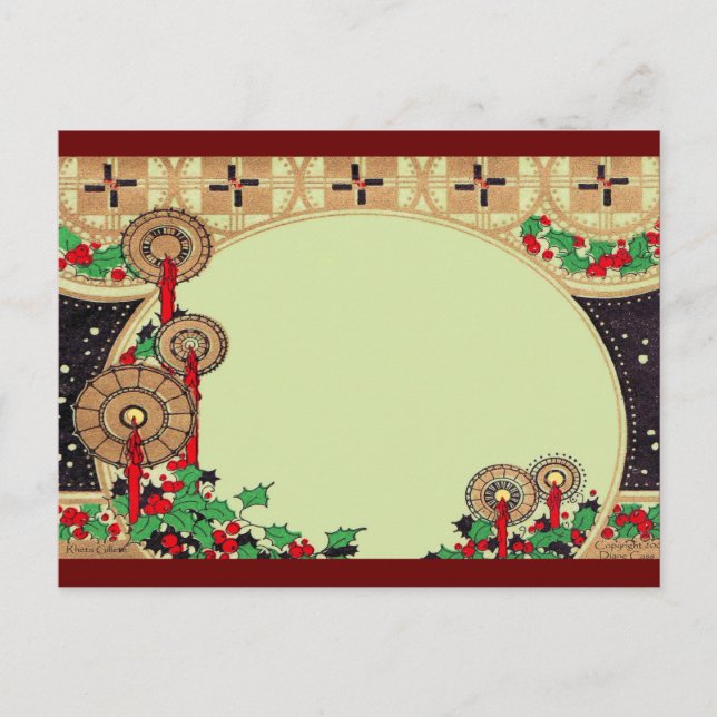 Cartes Pour Fêtes Annuelles Bougies de Noël Art déco (Devant)