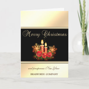 Cartes Pour Fêtes Annuelles Bougies de Noël élégantes, entreprise de boules