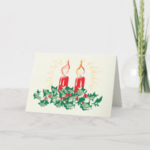 Cartes Pour Fêtes Annuelles Bougies et Ivy