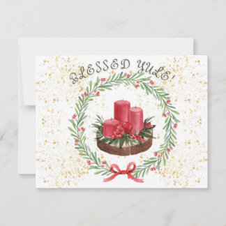 Cartes Pour Fêtes Annuelles Bougies Yule Bienheureuses Aquarelle