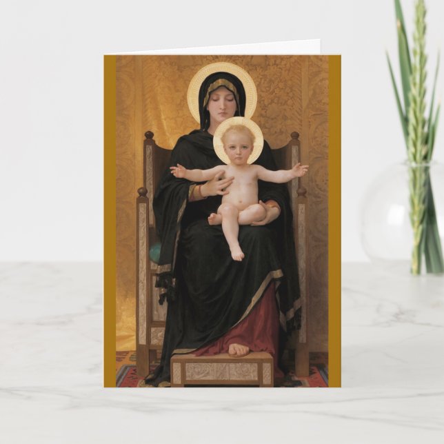 Cartes Pour Fêtes Annuelles Bouguereau Madonna Assise Noël (Devant)