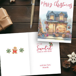 Cartes Pour Fêtes Annuelles Boulangerie d'aquarelle de Noël