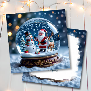 Cartes Pour Fêtes Annuelles Boule à neige avec bonhomme de neige et Noël de Pè