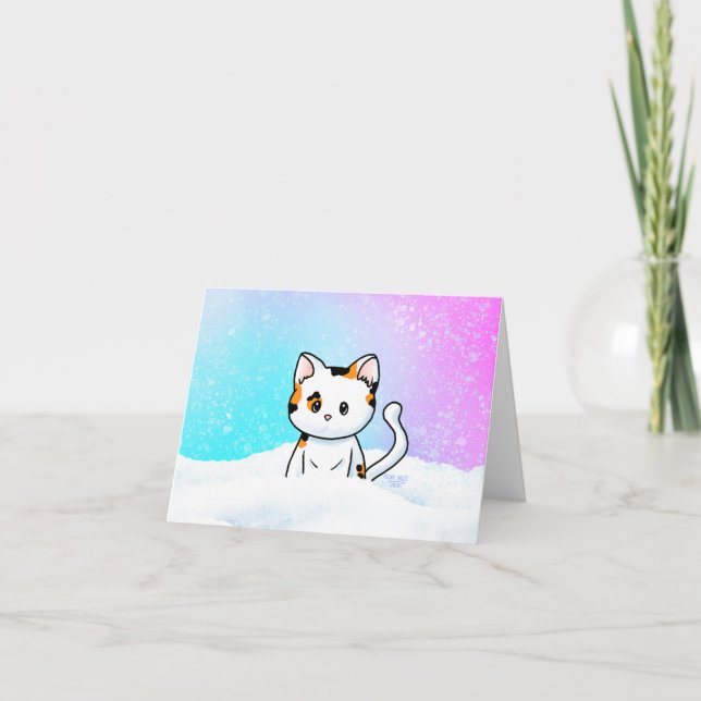 Cartes Pour Fêtes Annuelles Boule à neige Calico Kitten (Devant)