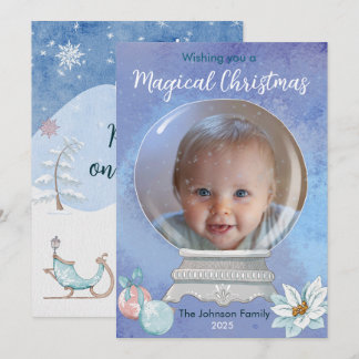 Cartes Pour Fêtes Annuelles Boule à neige de Noël magique