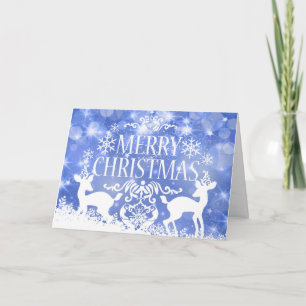 Cartes Pour Fêtes Annuelles Boule blanche et dorée avec neige Joyeux Noël